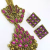 Trendilook Party Wear Meenakari Flower Pink Necklace Set