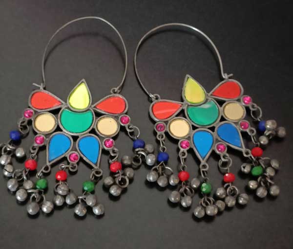 Oxidised Afghani Chandbali Earrings Golden by FashionCrab® - FashionCrab.us